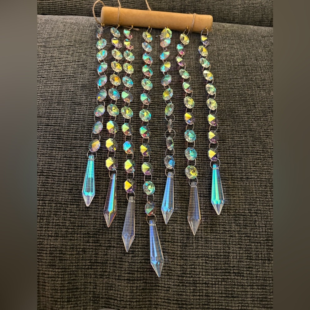 Large Hanging Crystal Sun Catcher with Multiple Prisms